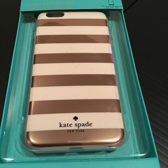 Kate Spade Rose Gold Stripe iPhone 6+ Case (H) - Picture 1 of 5